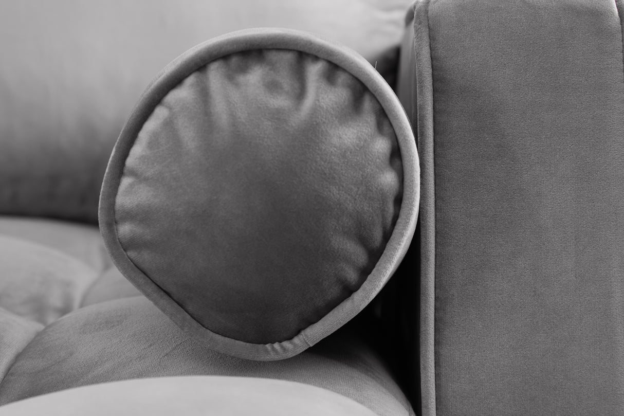 Corner sofa COZY VELVET 260cm velvet grey