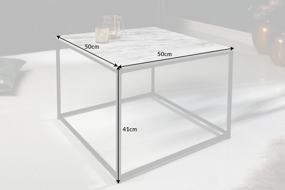 Coffee table ELEMENTS 50cm marble white