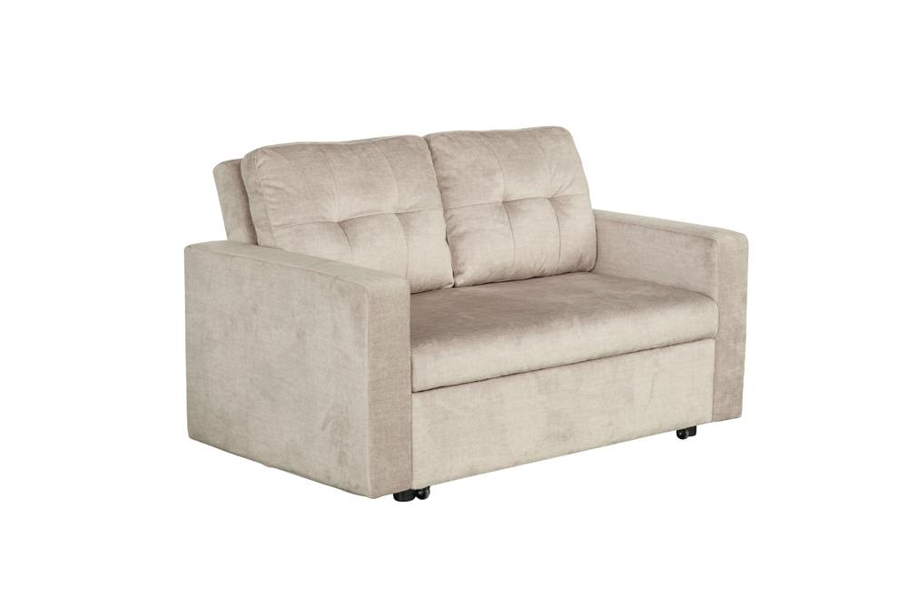 Schlafsofa SMART 140cm 2-Sitzer Samt Champagner Beige