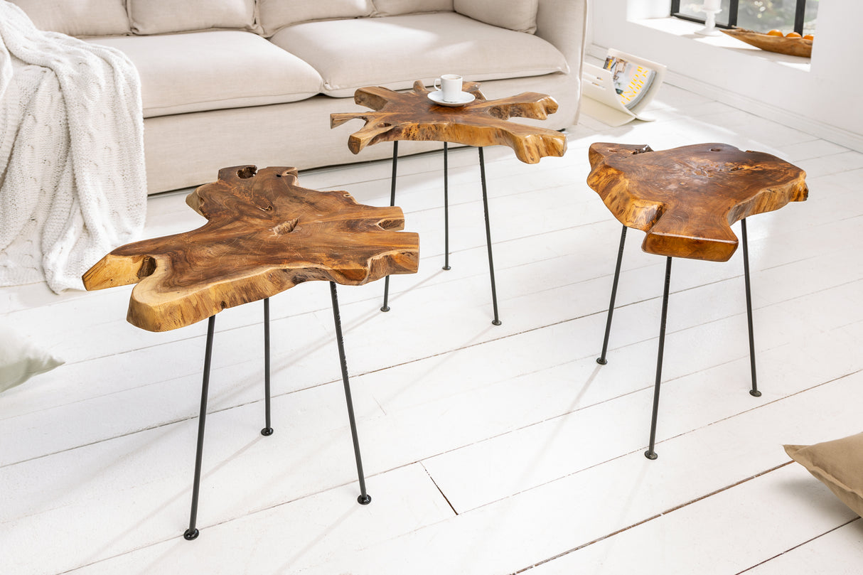 Side table WILD 40cm massive teak wood
