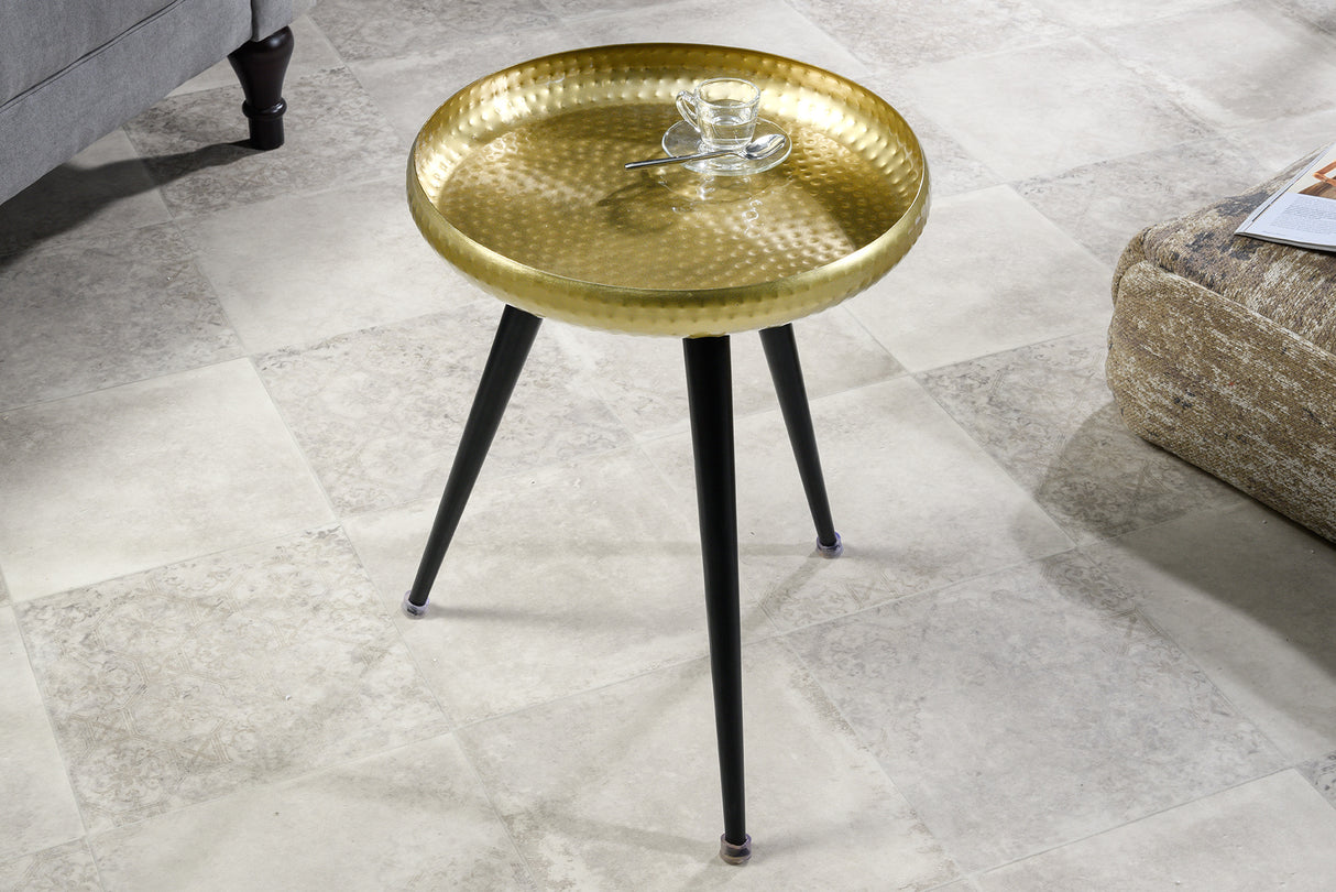 Beistelltisch ORIENT 55cm Hammerschlag Design Messing gold