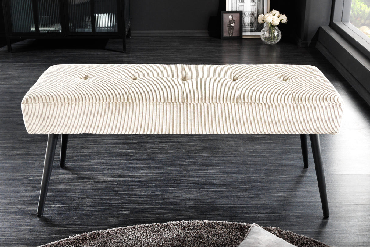 Bench BOUTIQUE 100cm beige cord