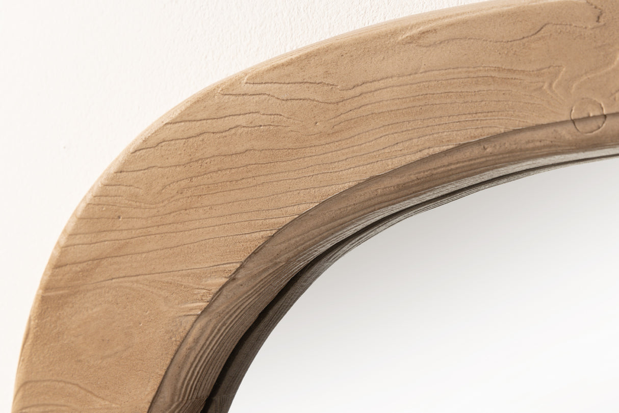 Wallmirror ORGANIC 105cm oval pine wood natural beige