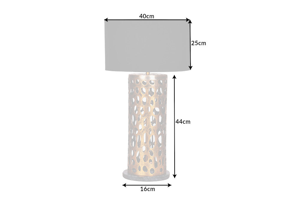 Table lamp frame LEAF 45cm antique copper w/o lampshade