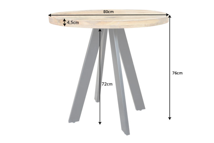 Esstisch IRON CRAFT Ø 80cm rund mango natur