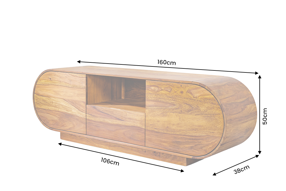 TV-Board ORGANIKO 160cm oval Palisander braun