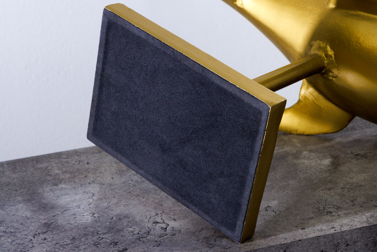 Deko Skulptur HAI 100cm gold