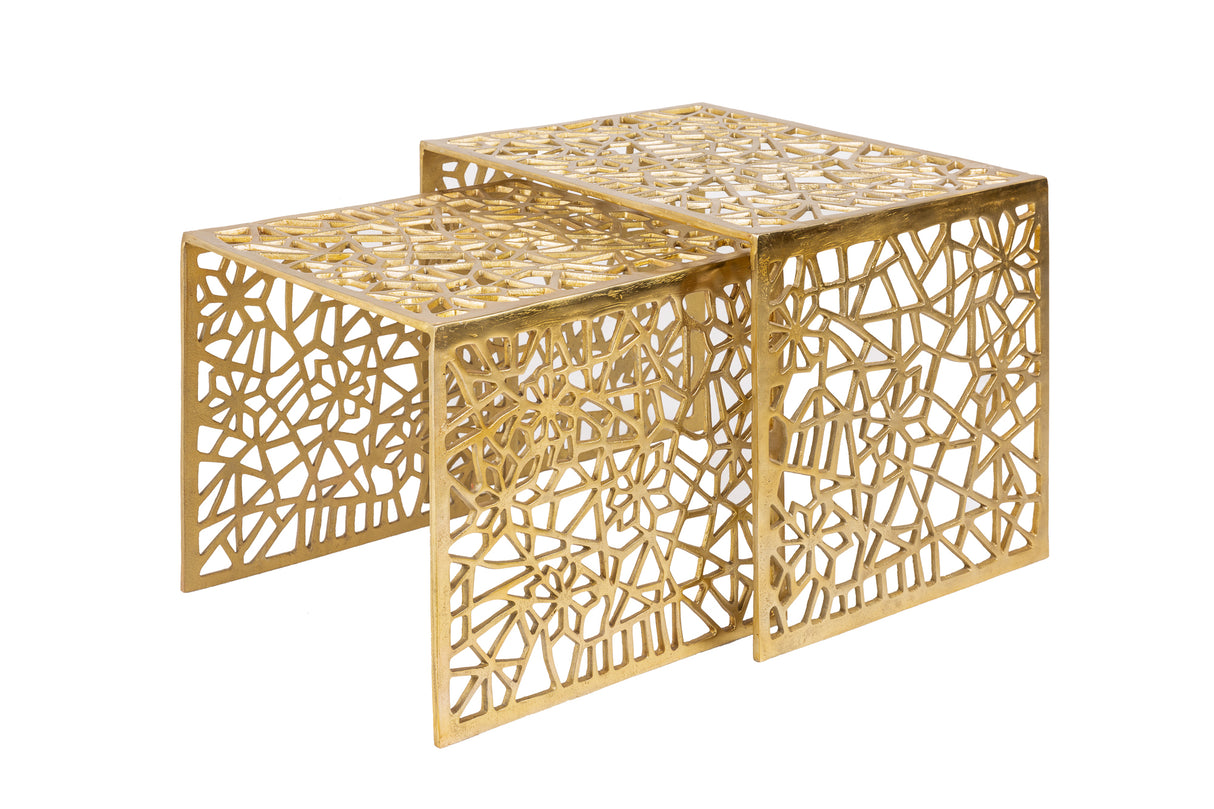 Coffee table ABSTRACT set of 2 gold