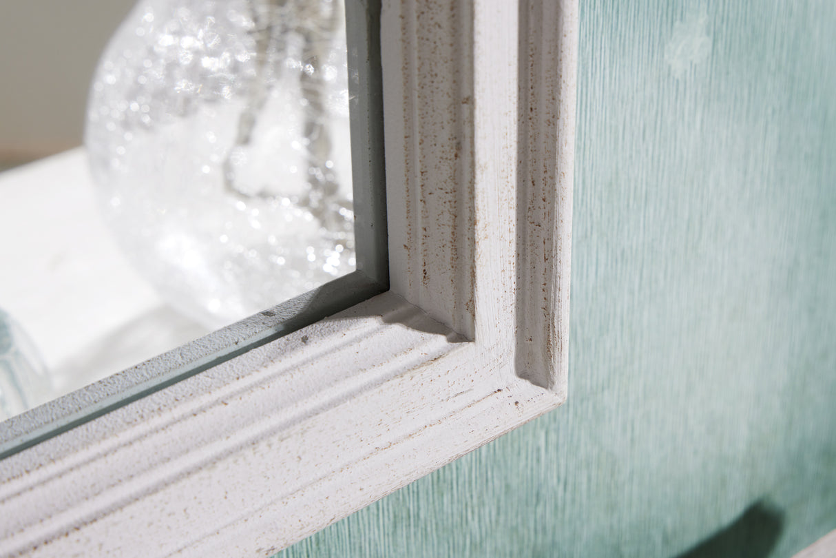 Wandspiegel CASTILLO 100cm Paulownia Holz weiß