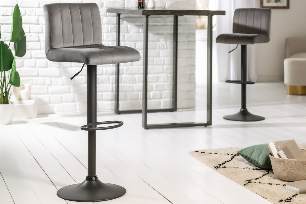 Barhocker PORTLAND 88-109cm samtgrau