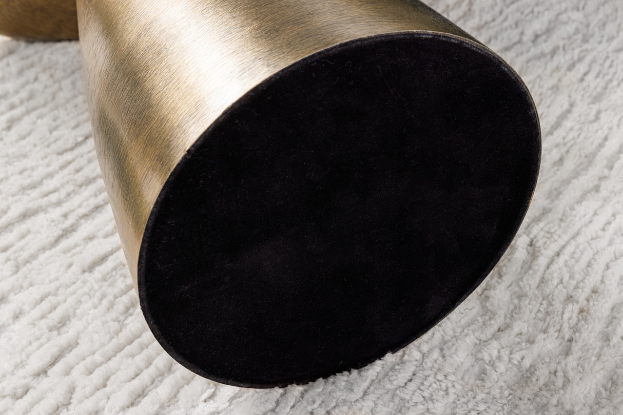 Beistelltisch ELEMENTS 40cm gold mit abnehmbarer Marmorplatte grün