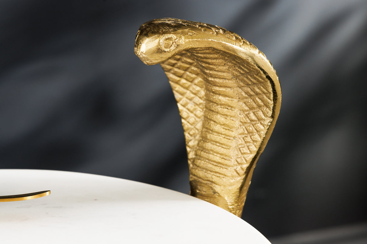 Beistelltisch WILDLIFE COBRA 60cm goldweißer Marmor