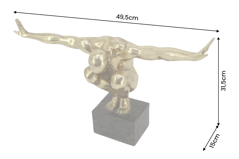 Decoration figure HIGH DIVER 50cm gold