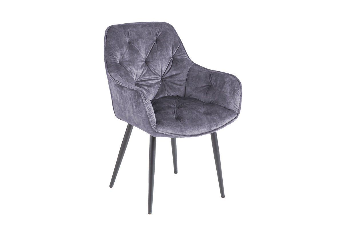 Chair MILANO with armrests velvet grey