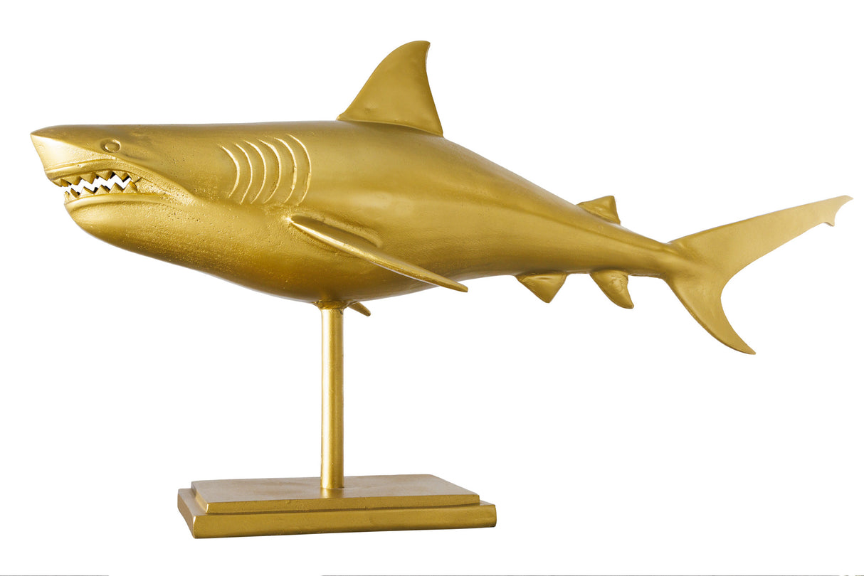 Deko Skulptur HAI 100cm gold