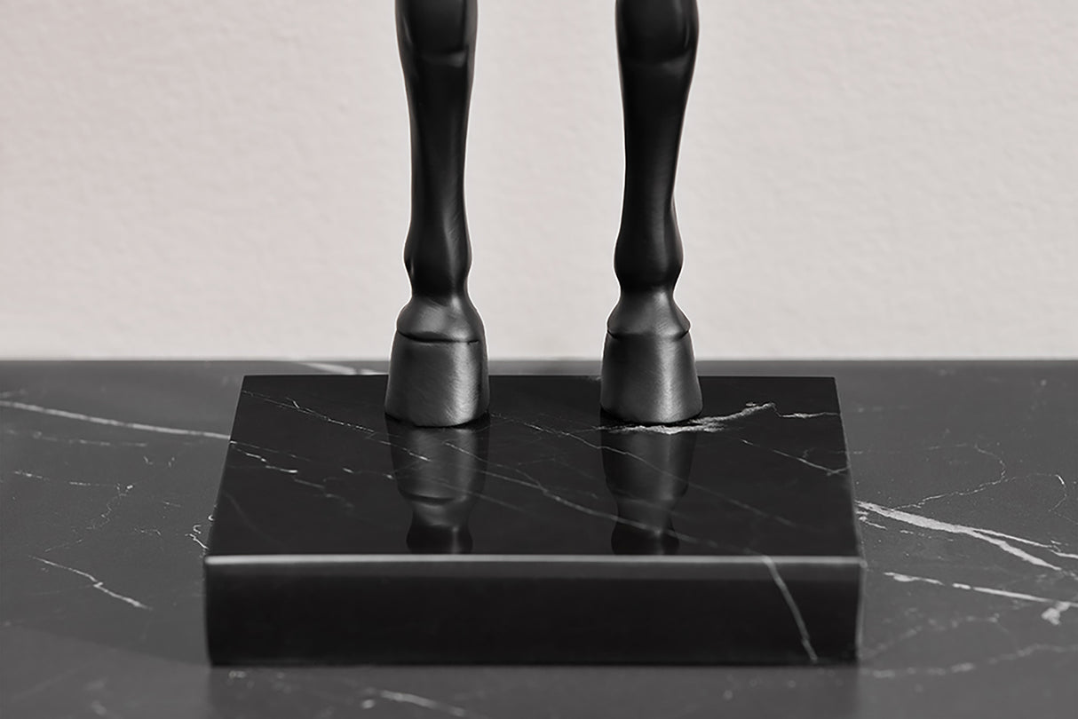 Table lamp BLACK BEAUTY 75cm horse sculpture black gold