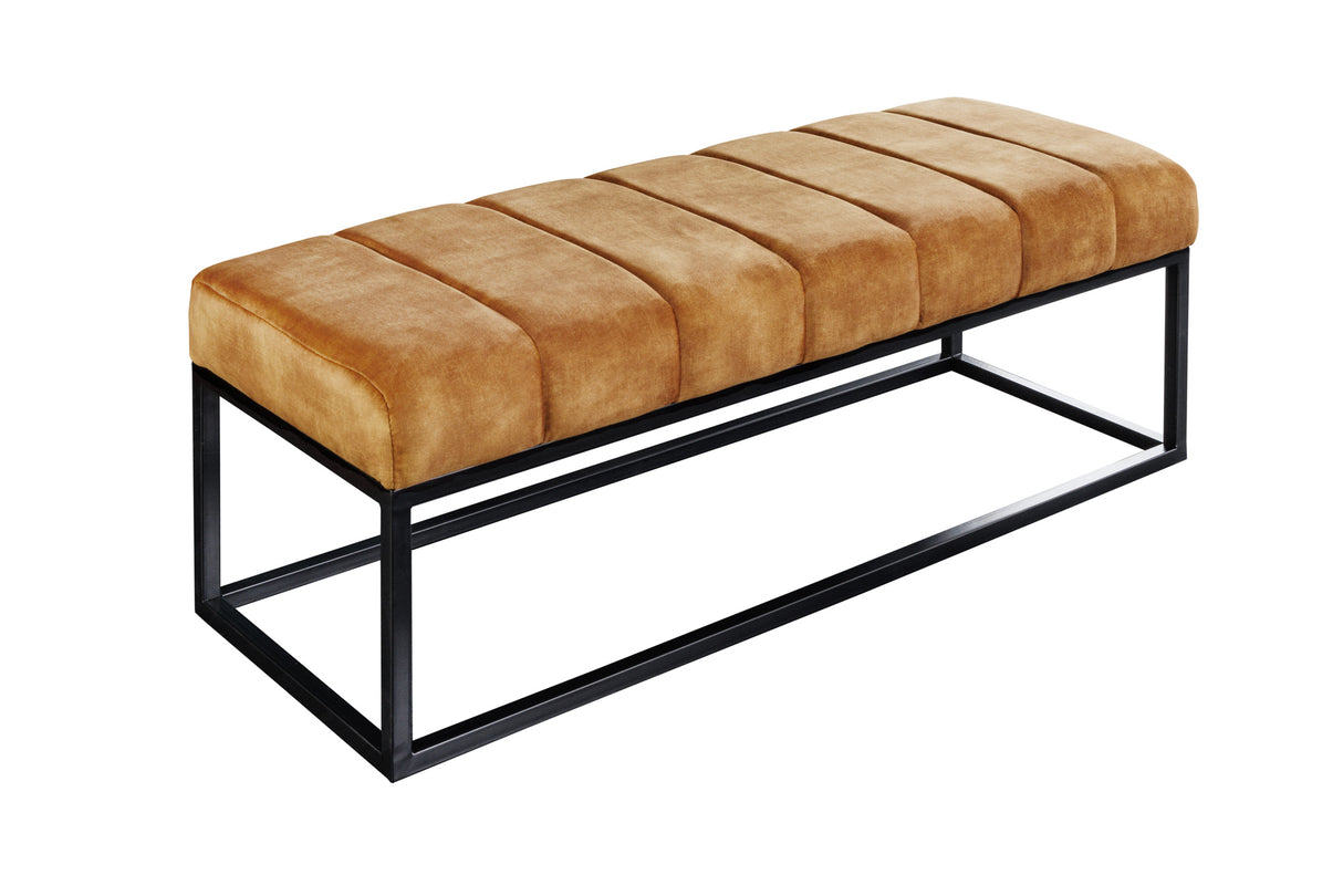 Bench PETIT BEAUTÉ 110cm velvet mustard yellow