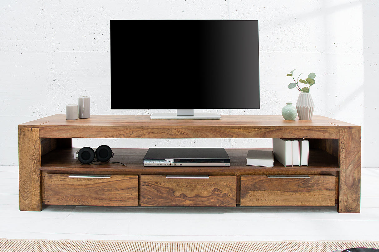 TV-Board MAKASSAR 170cm 3 Schubladen Sheesham-Holz