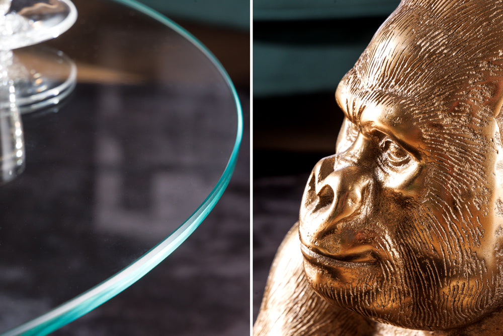 Coffee table KONG 60cm gold safety glass