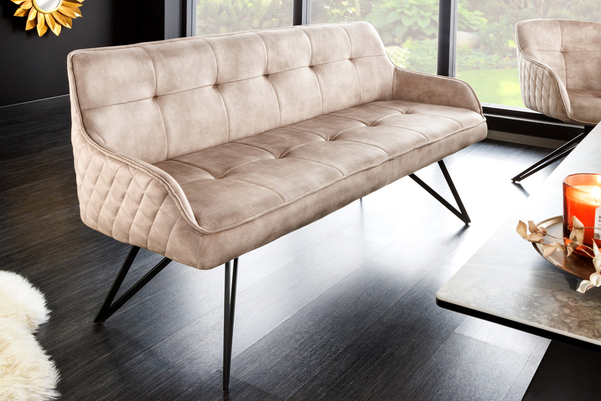 Bench EUPHORIA 160cm velvet champagne greige