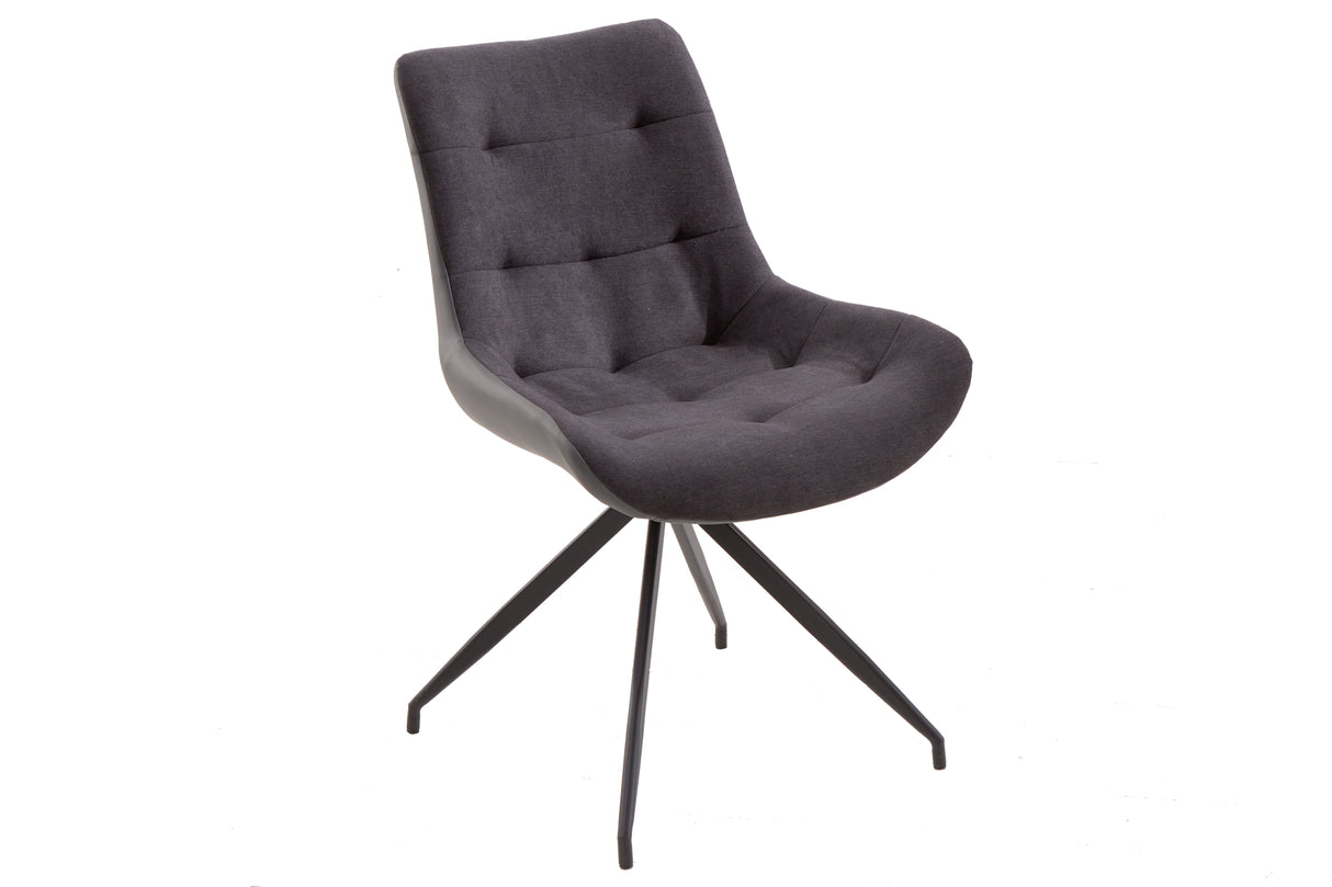 Chair DIVANI retro style microfibre dark grey