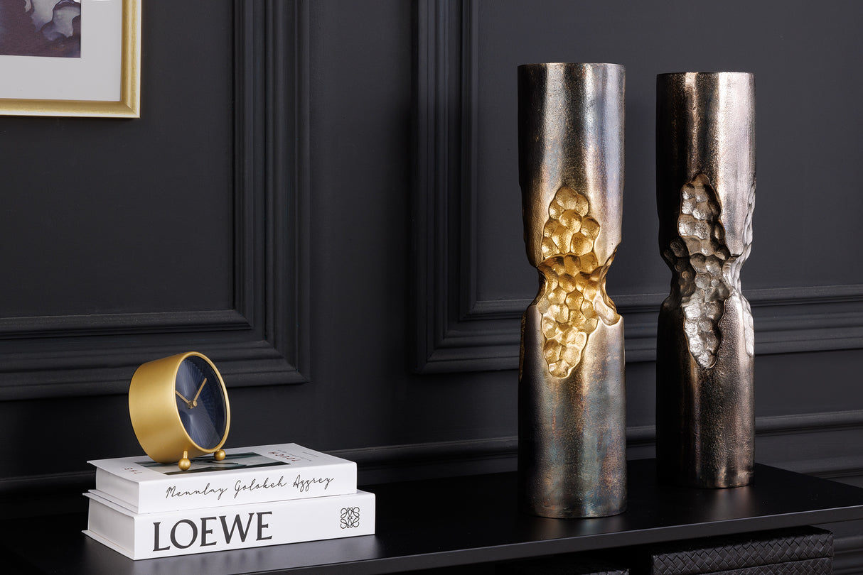 Vase PRECIOUS 50cm Hammerschlageffekt schwarz gold