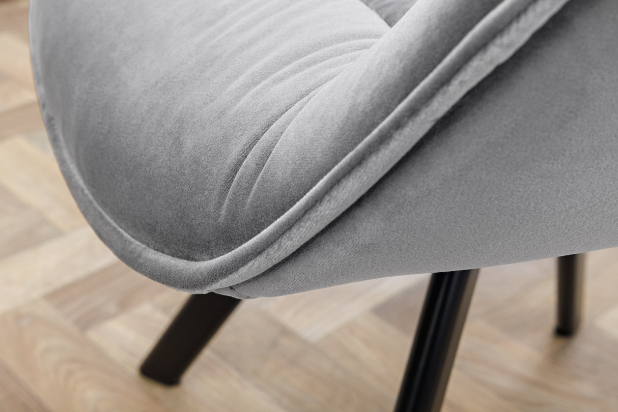 Chair THE DUTCH COMFORT with armrests velvet grey