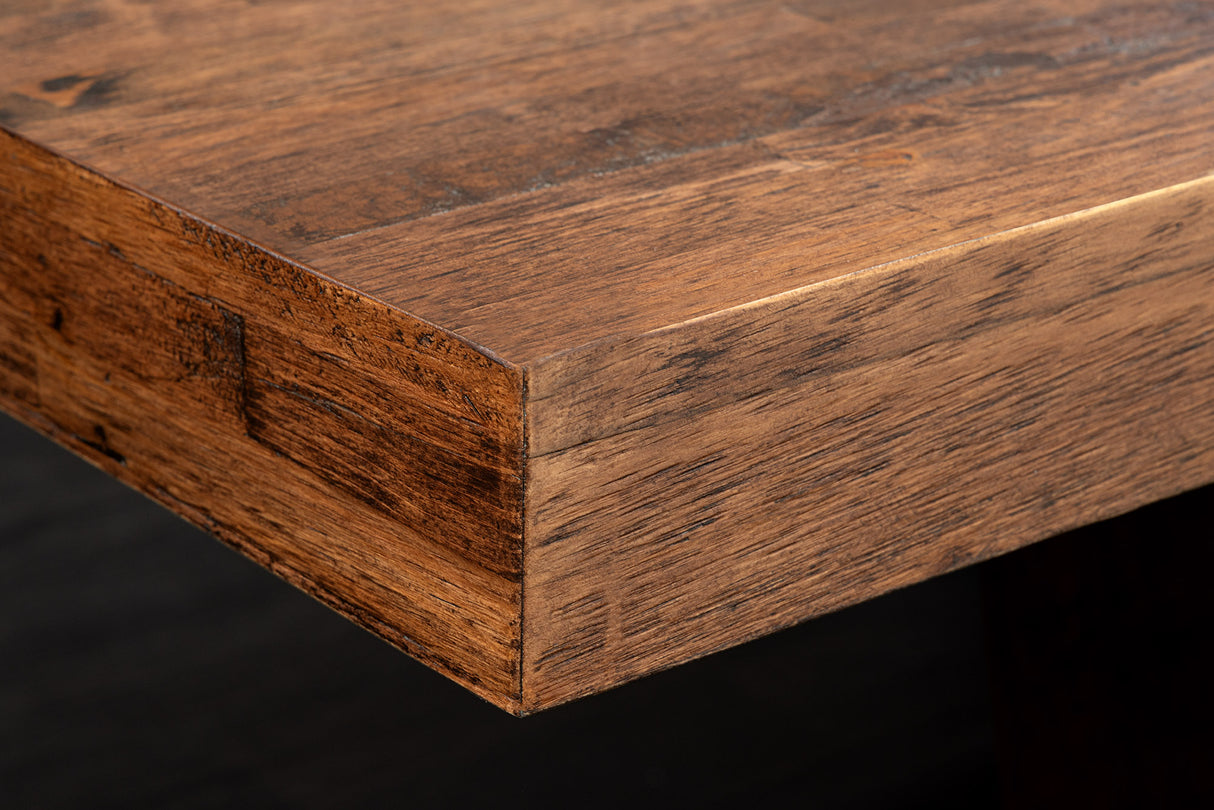 Dining table RANCHO 160-200cm extendable pinewood natural black