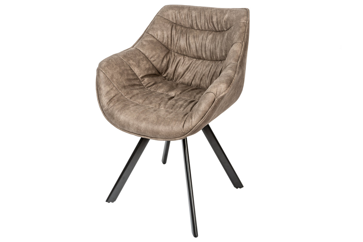 Chair THE DUTCH COMFORT with armrests microfibre taupe