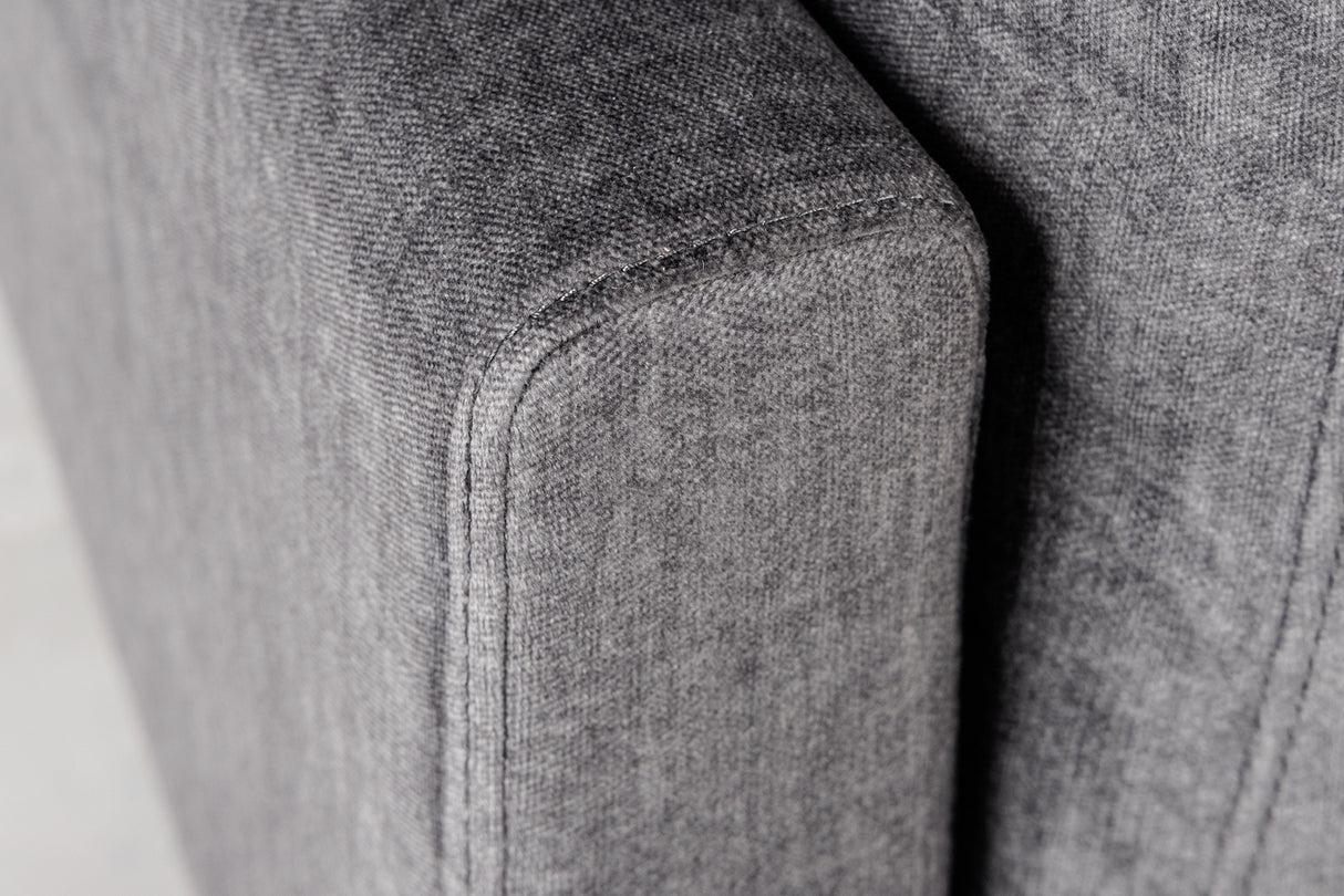 Corner sofa MANHATTAN 295cm w/ ottoman right velvet dark grey