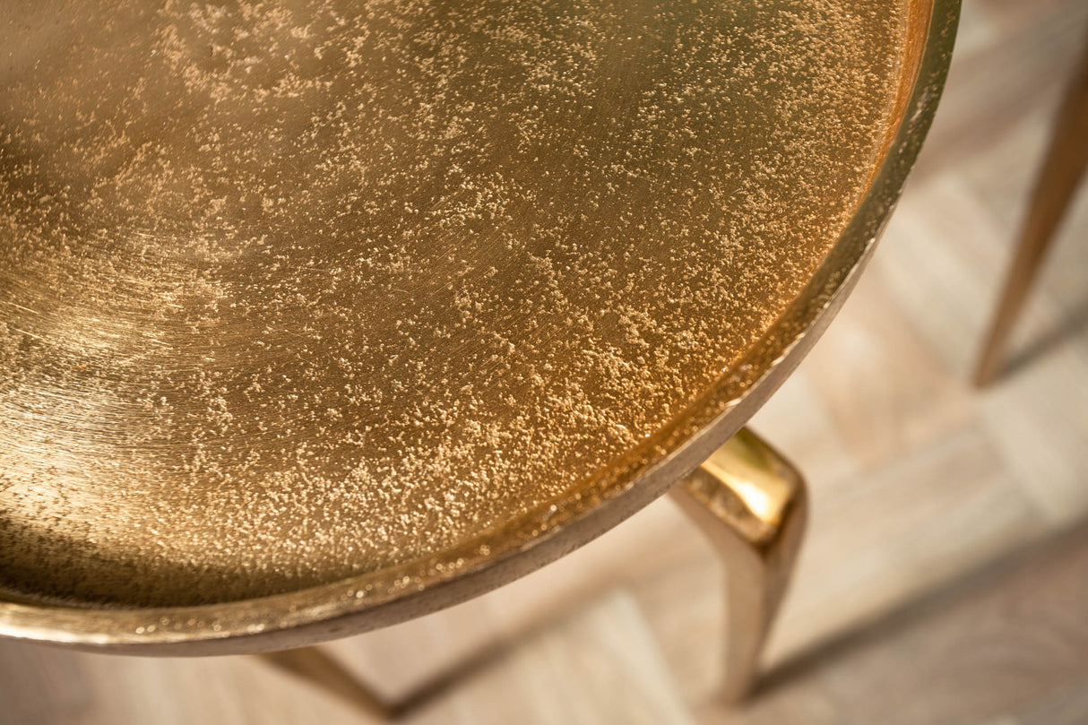 Side table ABSTRACT set of 2 gold