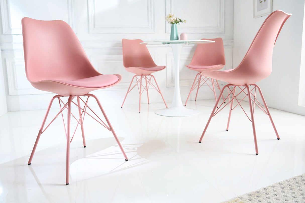 Stuhl SCANDINAVIA MASTERPIECE Kunstleder rosa