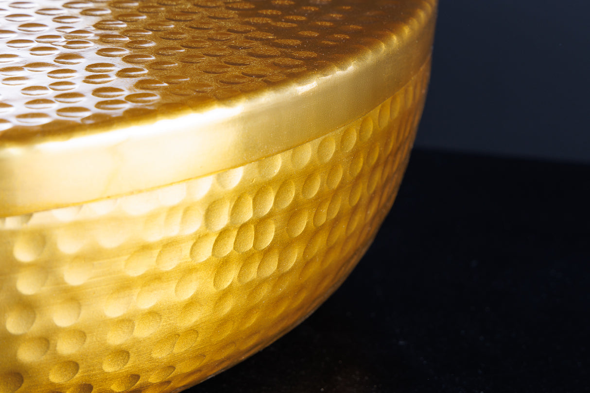 Bowl ORIENT with lid 40cm aluminum gold