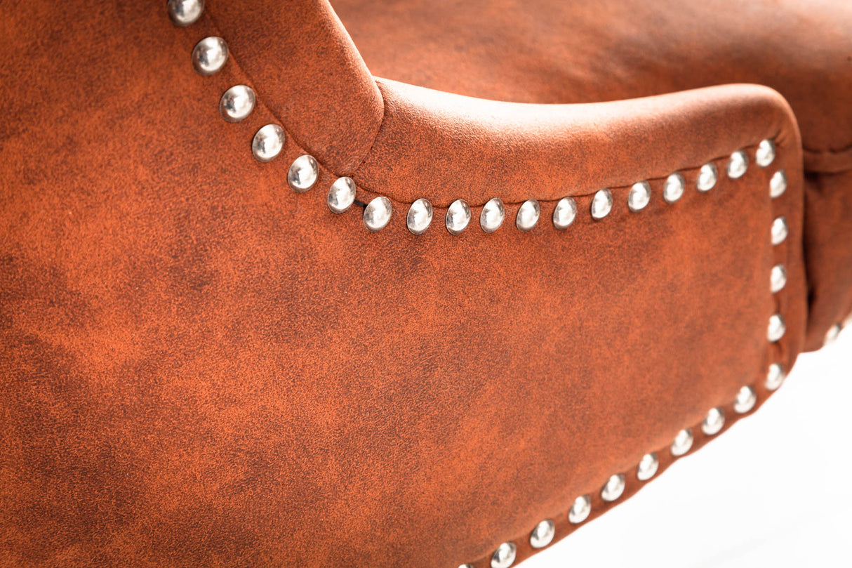 Bürostuhl VICTORIAN 49-57cm Mikrofaser hellbraun im Barockstil