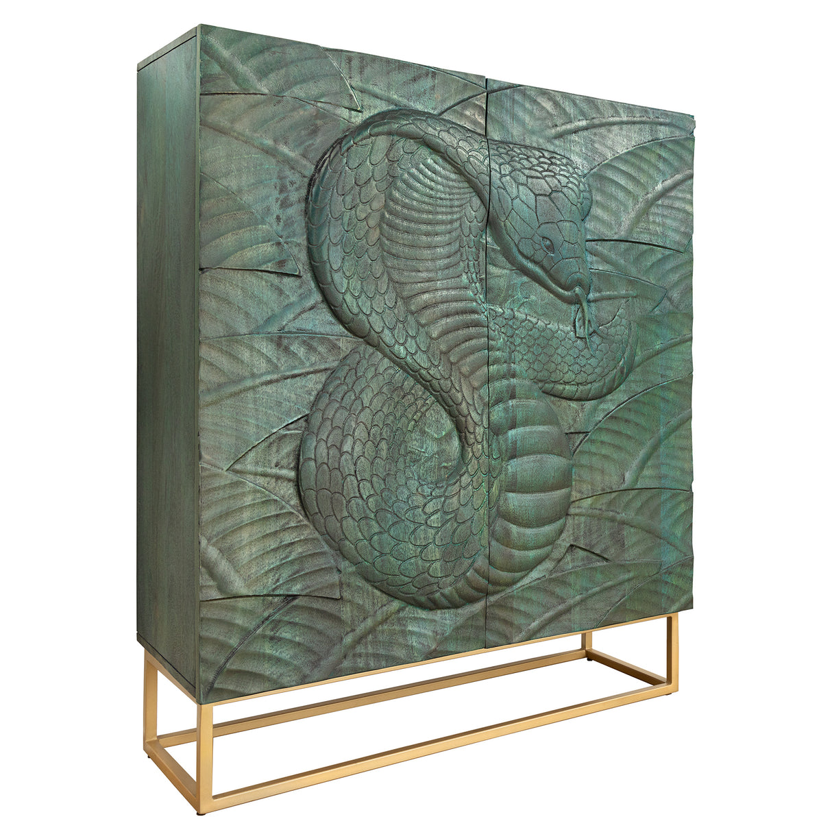 Highboard SNAKE 120cm turquoise mango wood