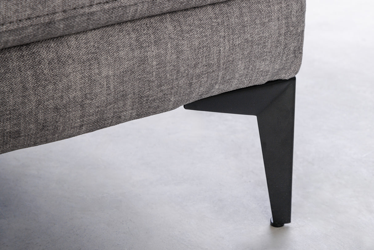 Corner sofa MANHATTAN 295cm w/ ottoman right velvet dark grey