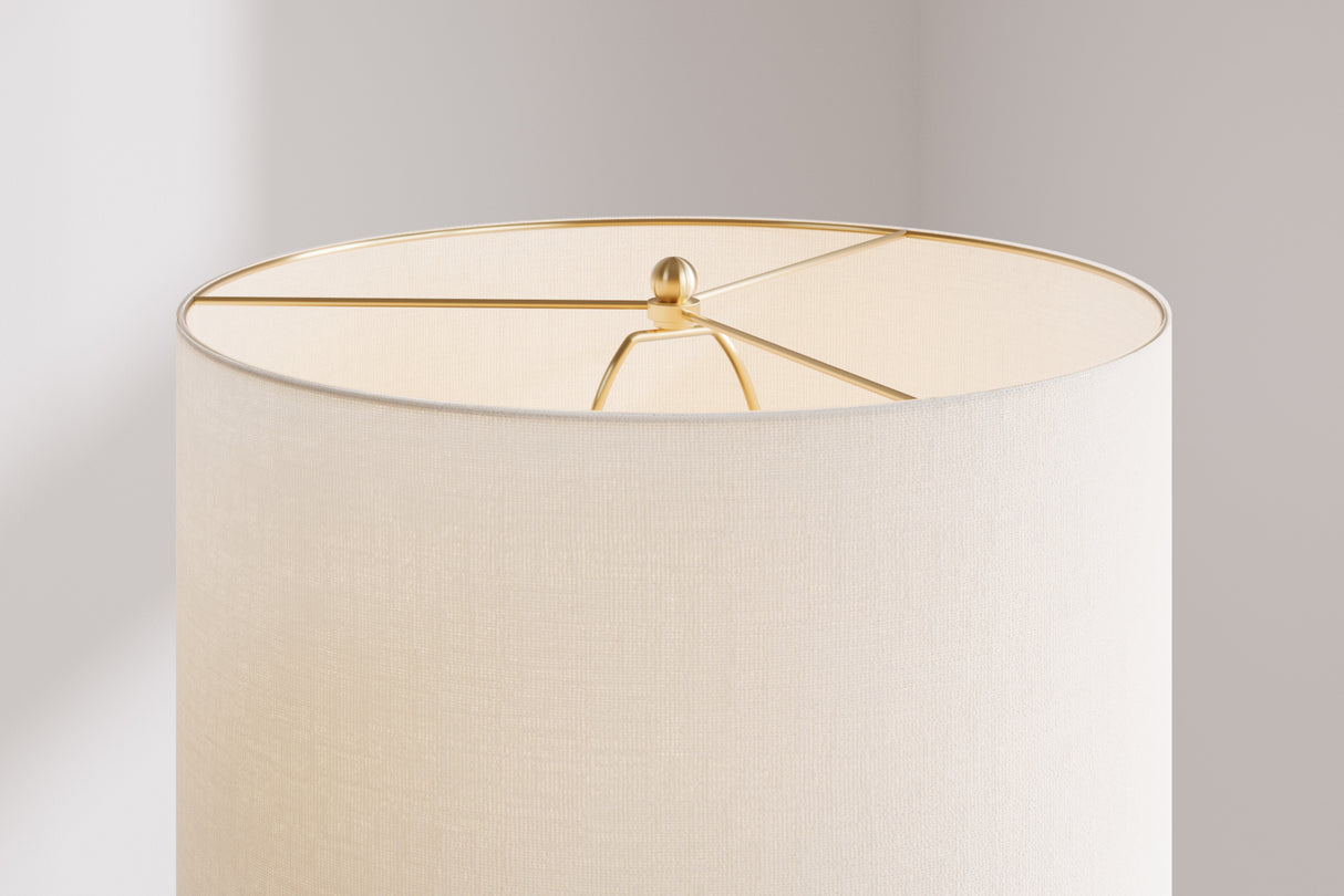 Table Lamp ELEGANCIA 70cm white lampshade ceramic black golden