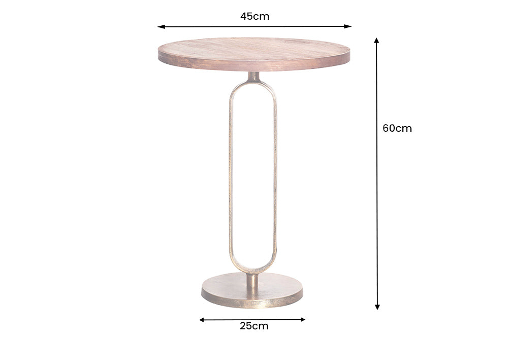 Side table ELEGANCE 60cm mango wood plate