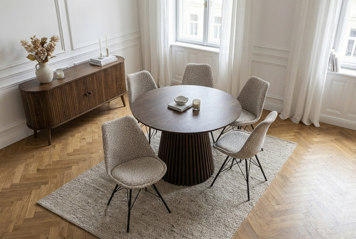 Chair SCANDINAVIA MEISTERSTÜCK leopard pattern beige grey
