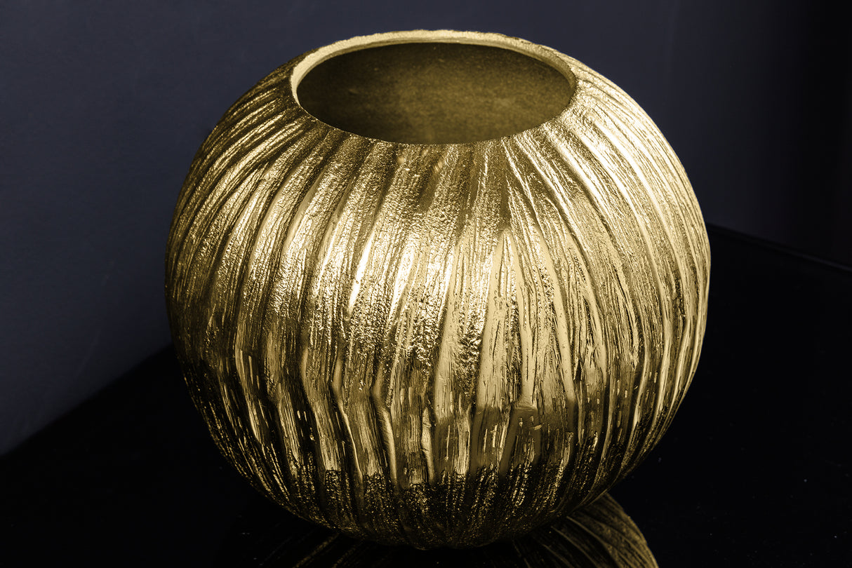 Decor Vase ELEGANCE 20cm with hammer stroke effect antique gold