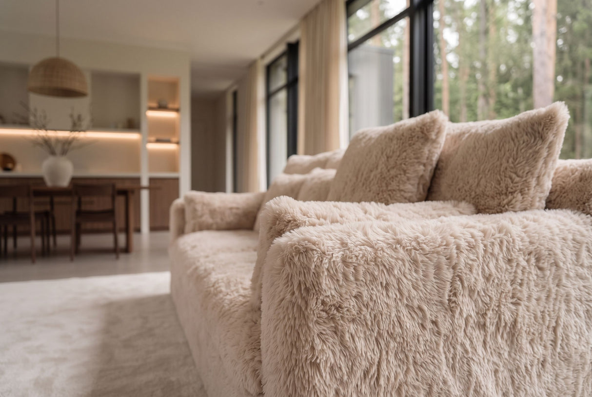 Sofa YETI 200cm 3-Sitzer abziehbarer Bezug Champagner Beige