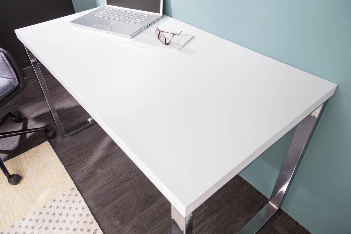 Laptop office table WHITE DESK 120x60cm white