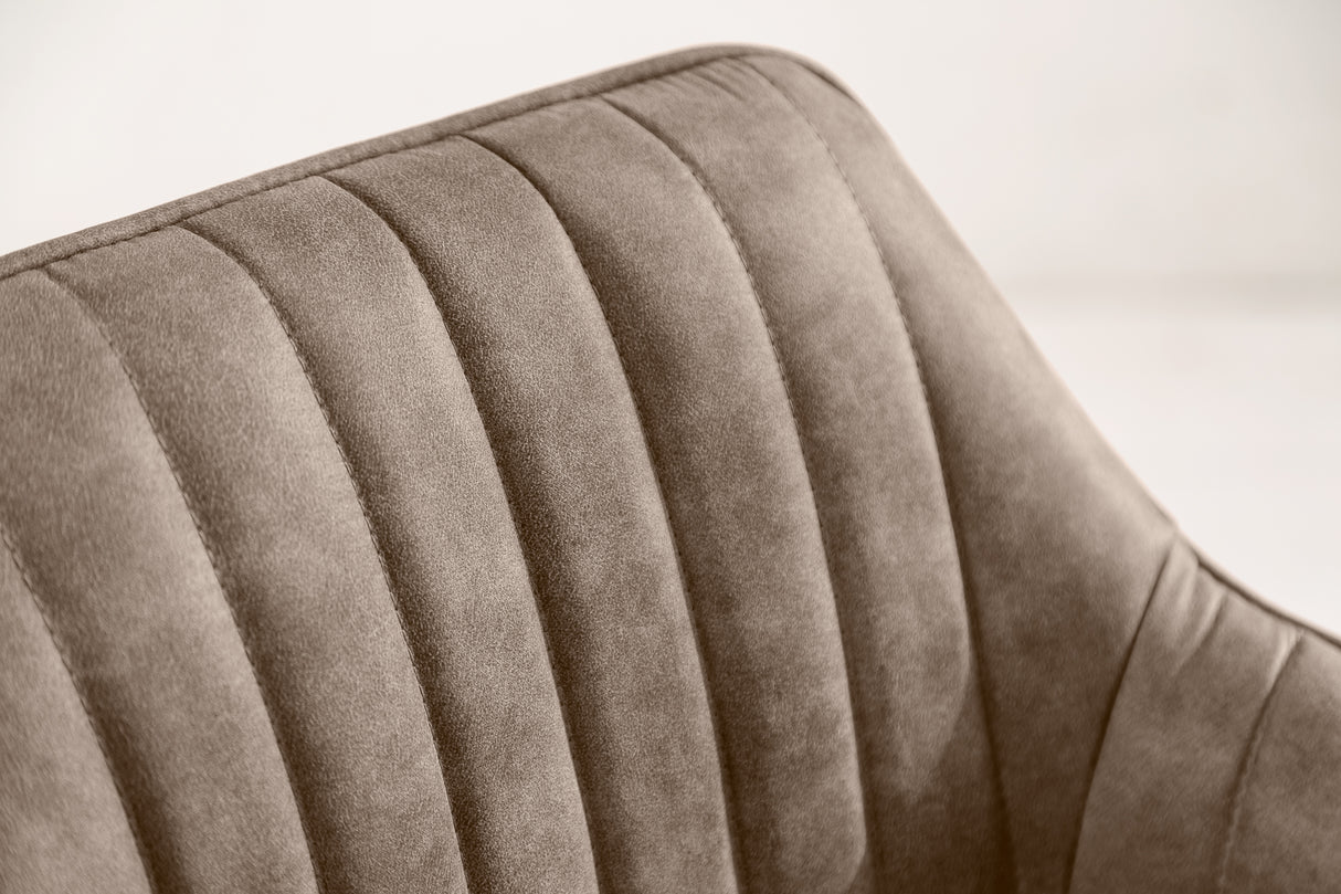 Barstuhl TURIN Mikrofaser Vintage Taupe mit Steppung