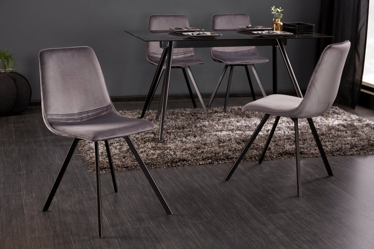 Chair AMSTERDAM velvet dark grey