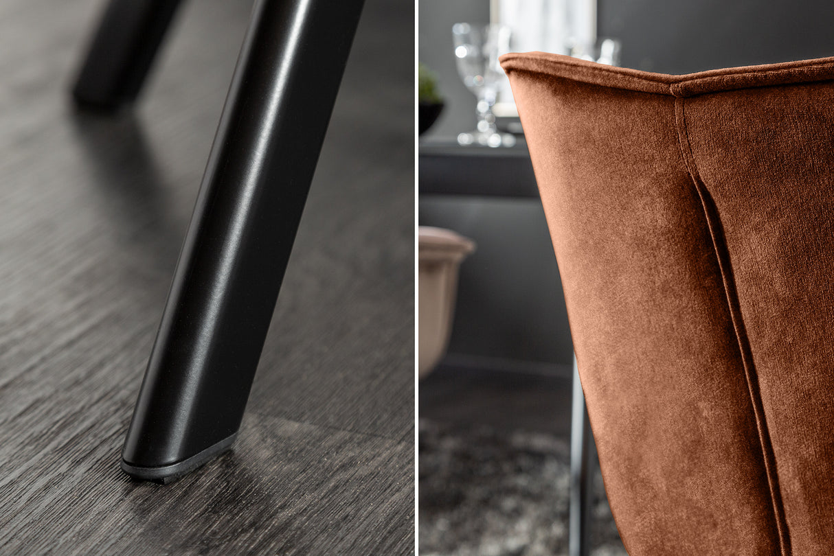 Drehstuhl THE DUTCH COMFORT 180° drehbar mit Armlehnen Samt rostbraun