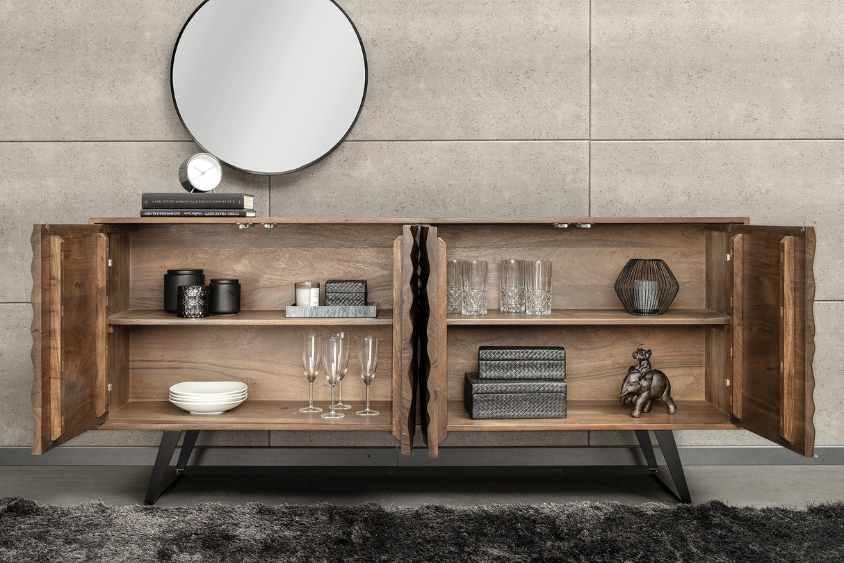 Sideboard HURRICANE 175cm 3D Akazienholz braun