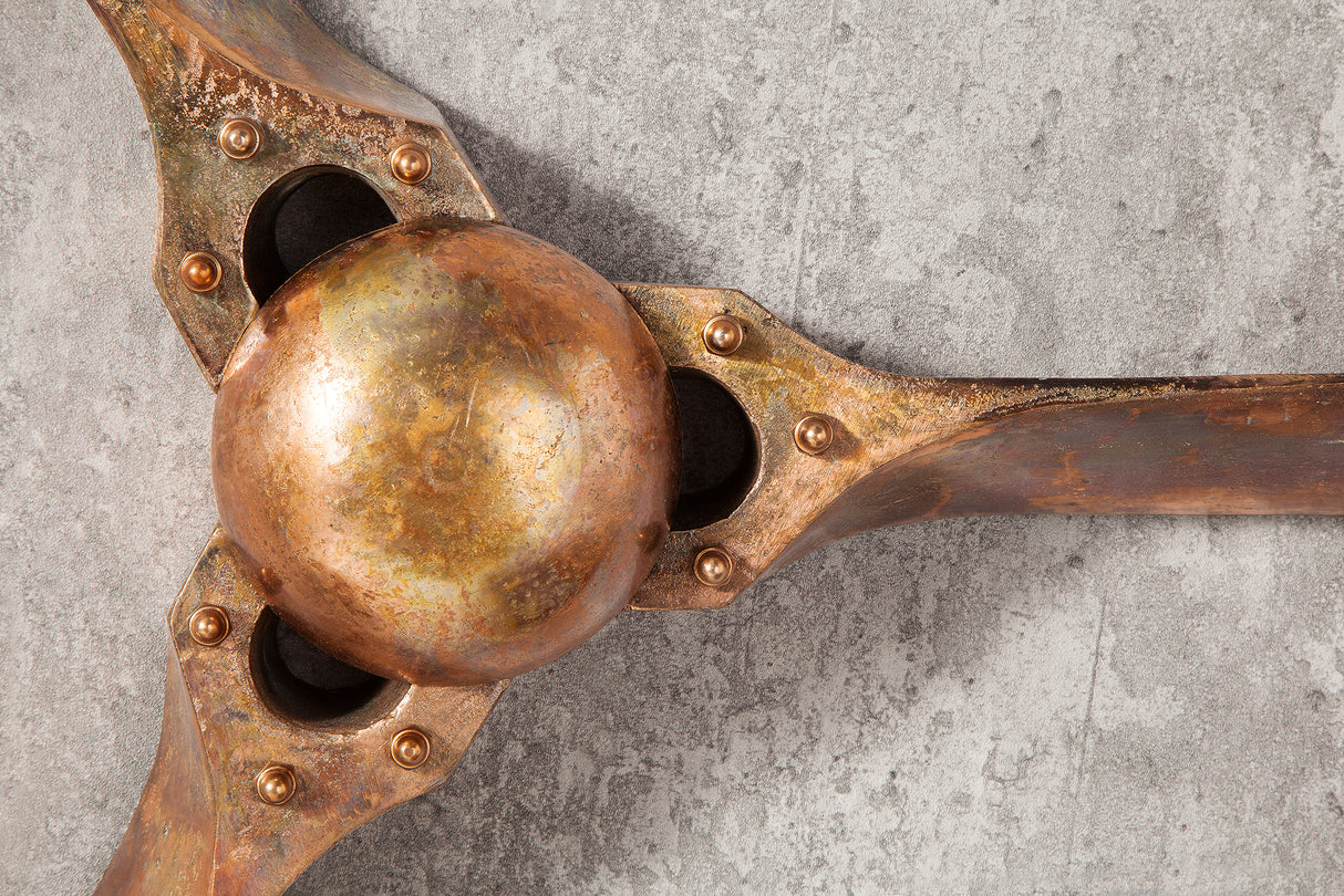 Wall decoration propeller SCREW 97cm mottled copper