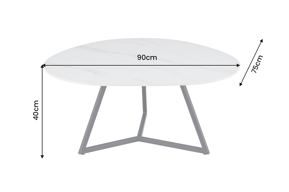 Coffee table MARVELOUS 90cm ceramic white