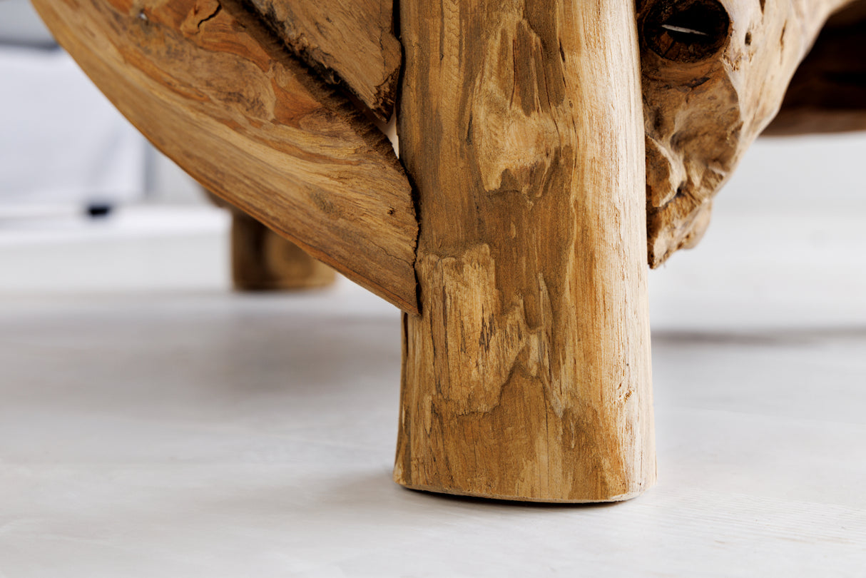 Couchtisch RIVERSIDE 80cm Teakholz ohne Glasplatte
