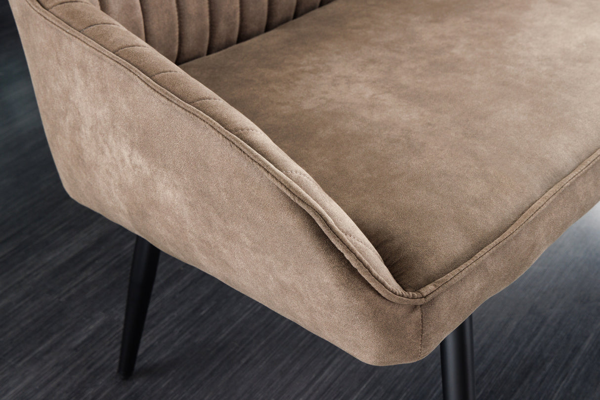 Bench TURIN 160cm microfibre taupe